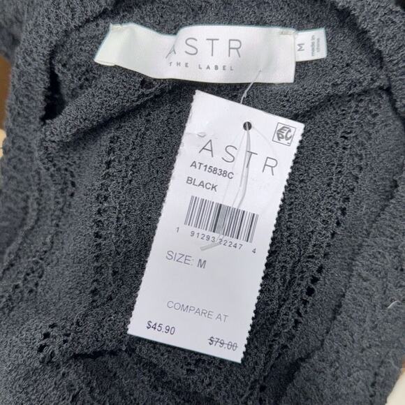 ASTR Black Open Knit Cross Front Sweater | Sz M, NWT - Picture 7 of 7